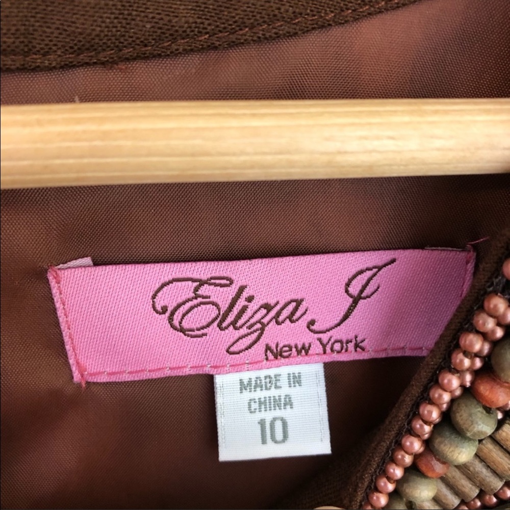 ELIZA J NEW YORK IKAT BEADED DRESS SZ 10 - Picture 12 of 12